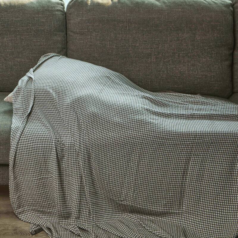 Lightweight Breathable Waffle Weave Knit Throw Blanket, Soft Cozy Woven Blanket Perfect for All Season