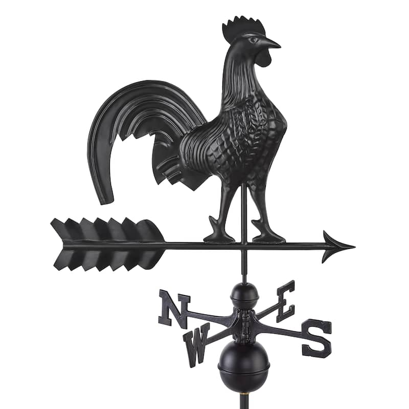 Modern Farmhouse-Inspired Rooster Weathervane - Black Finish by Good Directions