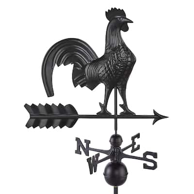Modern Farmhouse-Inspired Rooster Weathervane - Black Finish by Good Directions