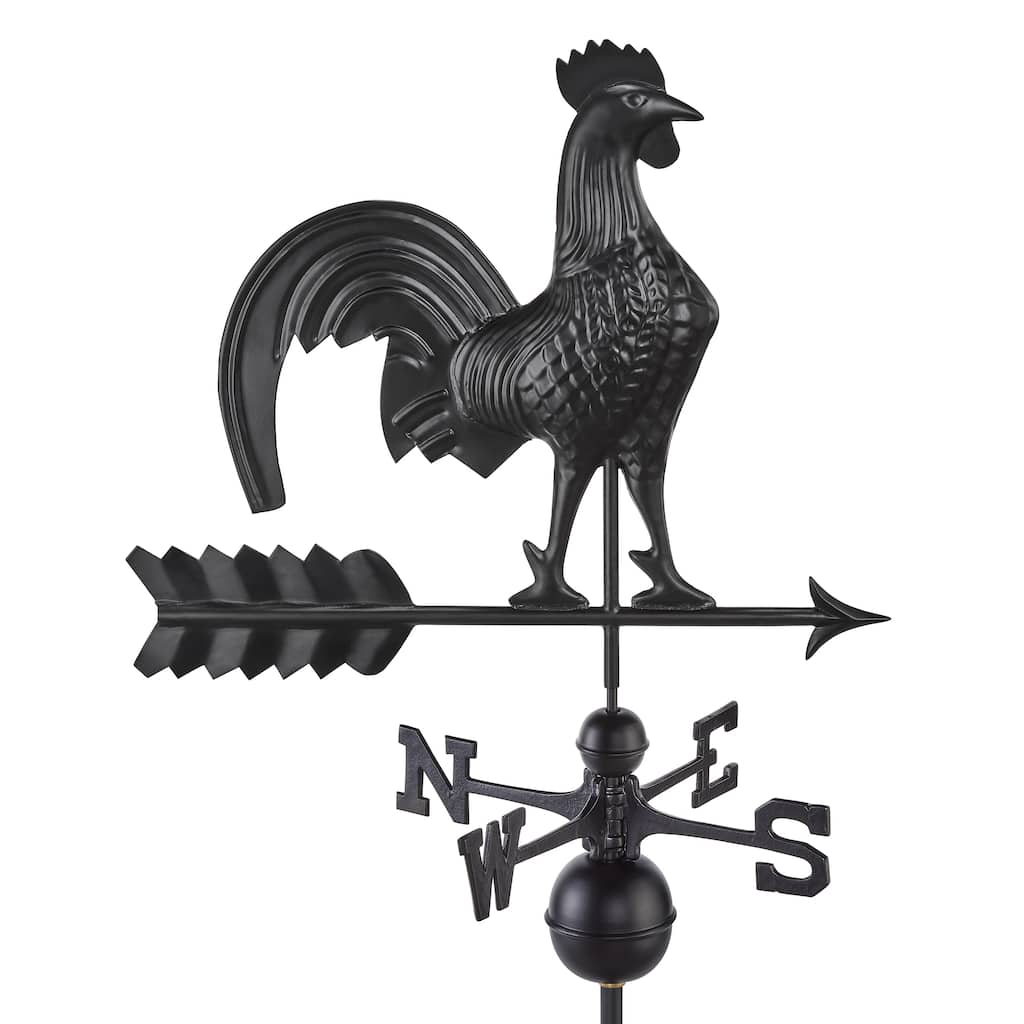 Modern Farmhouse-Inspired Rooster Weathervane - Black Finish by Good Directions