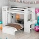 preview thumbnail 21 of 54, Modern Twin size Loft Bed With Twin Size Stand-alone Bed,Shelves,Desk And Wardrobe,Versatile Use