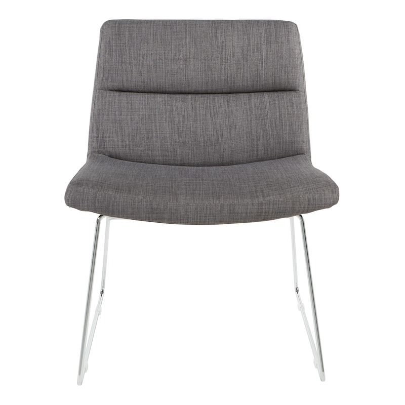 Thompson Upholstered Lounge Chair with Chrome Base