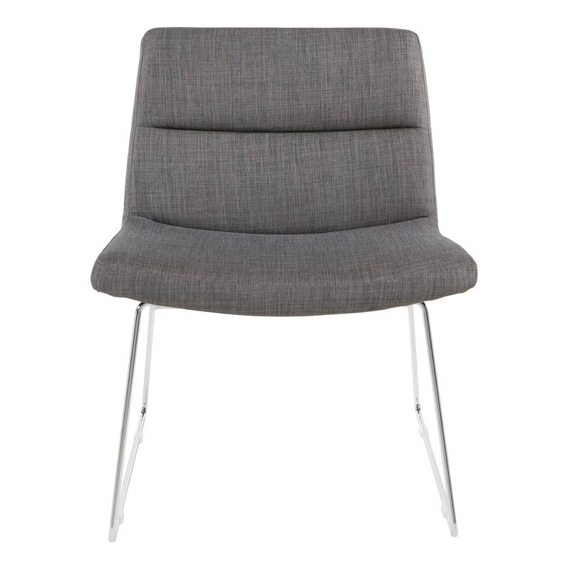 Thompson Upholstered Lounge Chair with Chrome Base