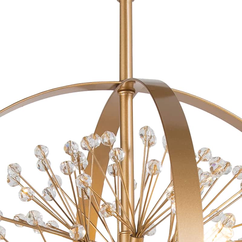 Mid-Century Modern Art Crystal 4-light Globe Semi-flush Mount Light for Foyer - D 15'' x H 20''