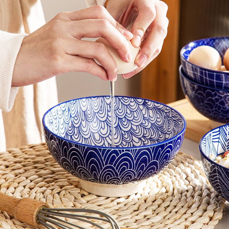 vancasso Macaron Porcelain 23Oz. Oriental Cereal Bowls Set