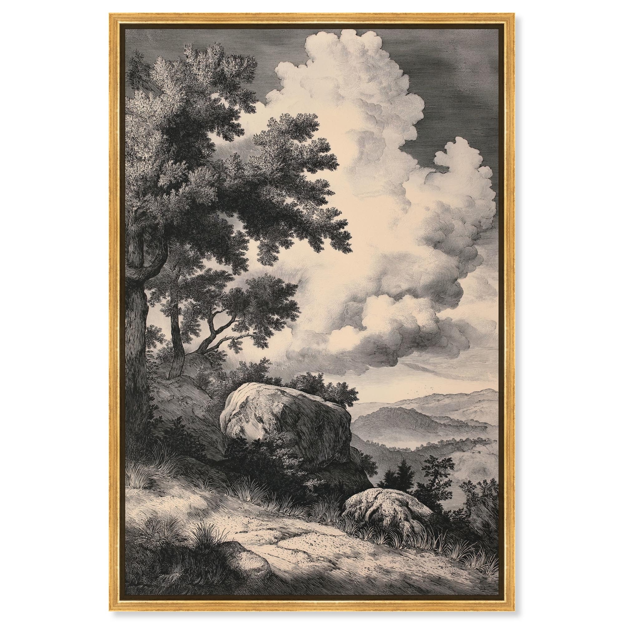 Chiaroscuro Cliffs Canvas by Art Remedy