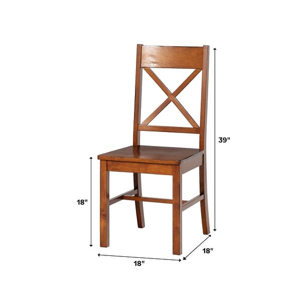 dimension image slide 0 of 2, Walker Edison Antique X-Back Dining Side Chairs (Set of 2)
