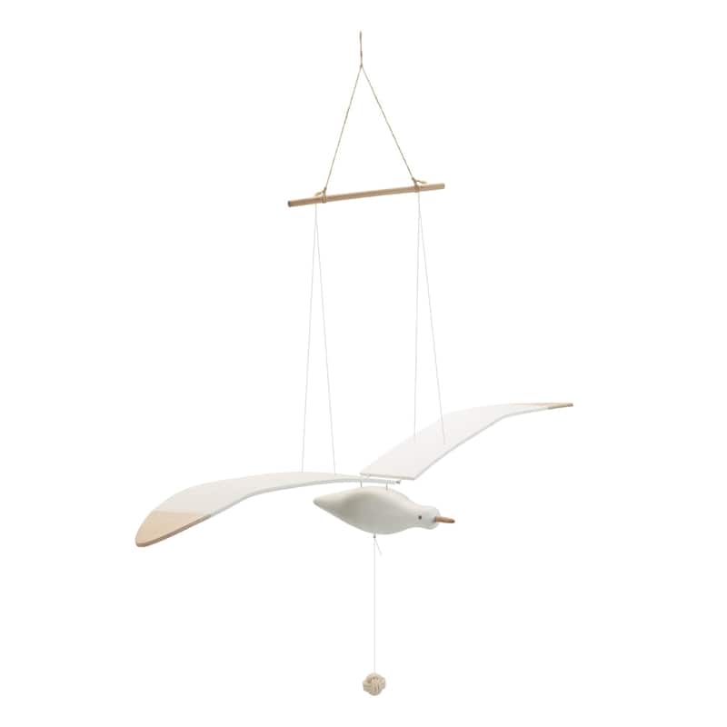 Hanging Wooden Flying Sea Bird Figurine - 37"