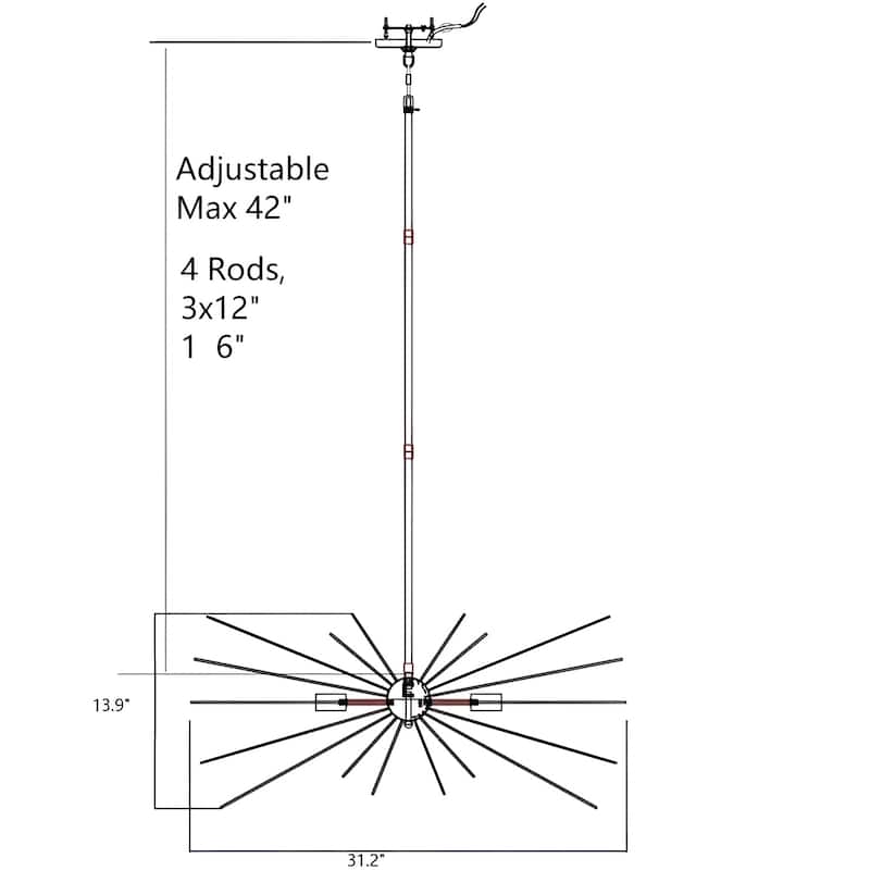 Sci-fi Sputnik Sphere Chrome Silver Chandelier - Baskett 4-Light