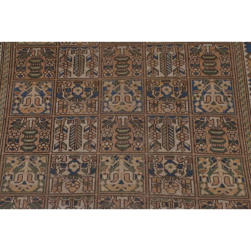 Garden Design Bakhtiari Persian Vintage Rug Geometric Wool Carpet - 6'11"x 9'6"
