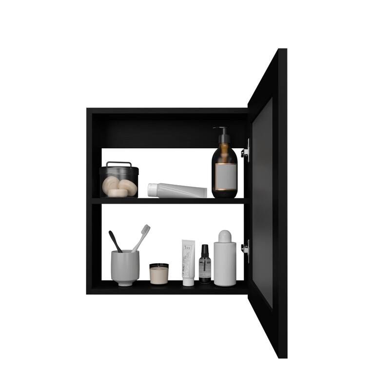 Medicine Cabinet with Mirrored Door, Spacious Storage with 2 Shelves, Compact Wall-Mounted Bathroom Cabinet