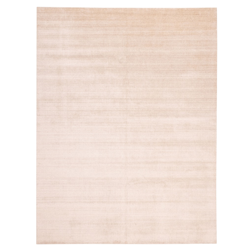 ECARPETGALLERY Hand Loomed Ananda Ivory Viscose, Wool Rug - 10'0 x 14'0