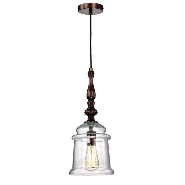 Oil Rubbed Bronze 1-Light Pendant with Glass Bell Jar Shade - Oil Rubbed Bronze