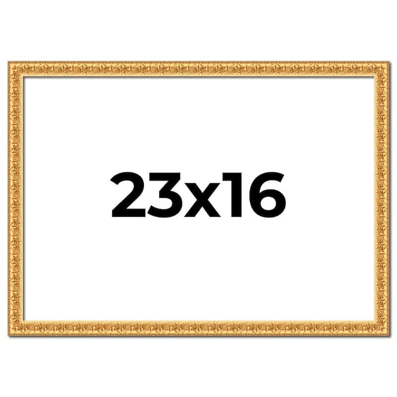 23x16 Frame Gold Real Wood Picture Frame Width 1 inches | Interior