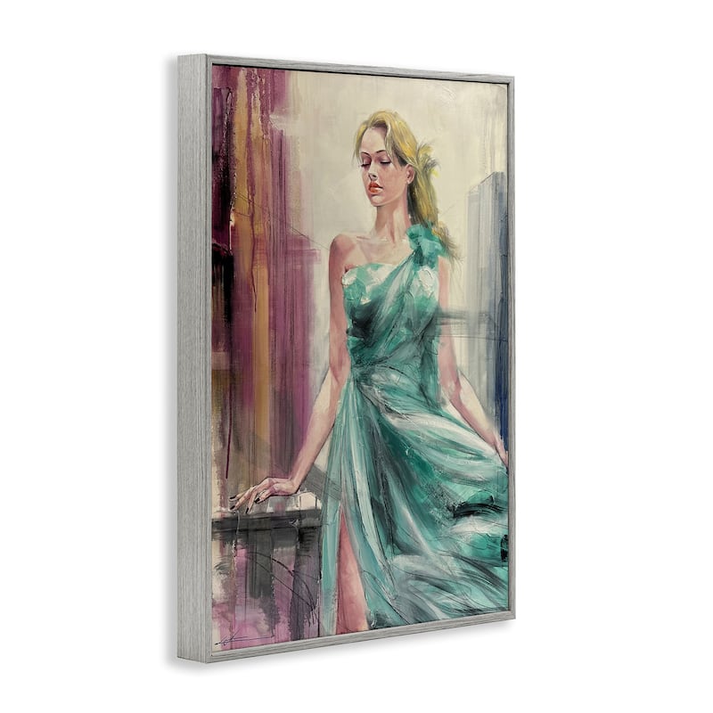 Stupell Elegant Blonde in Dress Framed Giclee Art Design By Lucille Lee