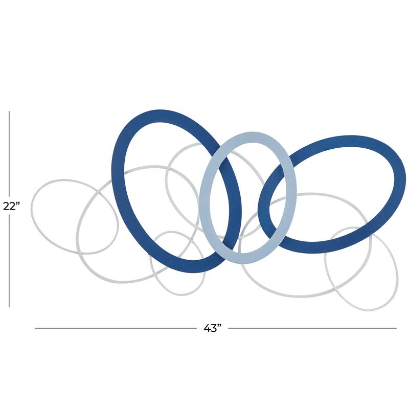 CosmoLiving by Cosmopolitan Blue Metal Overlapping Geometric Wall Decor