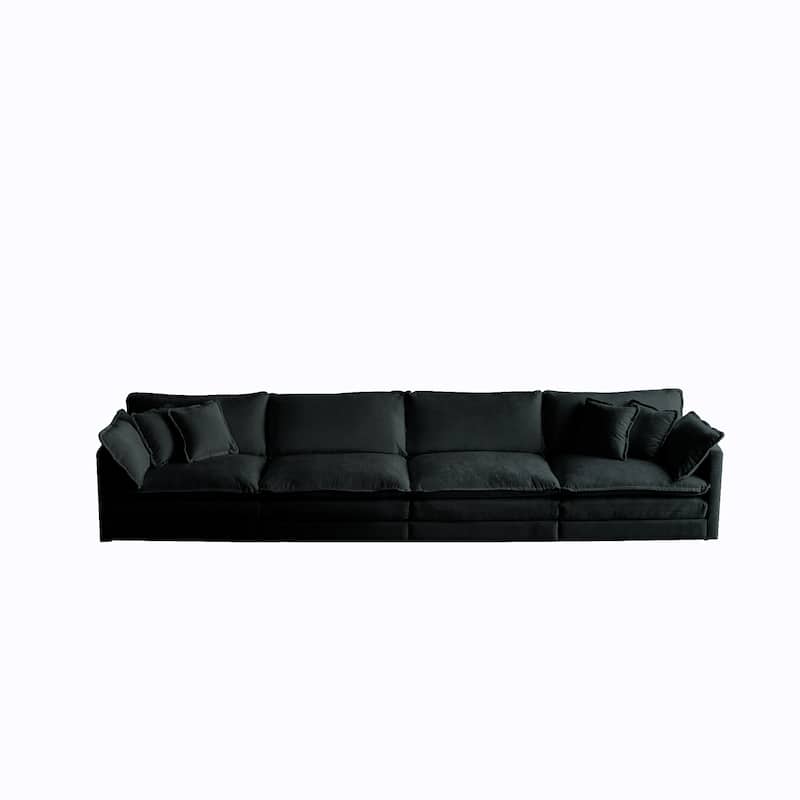 GDFStudio - Silverthorne Chenille 4-Seater Sectional Sofa with Pillow