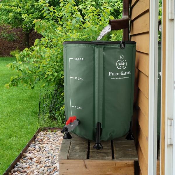 This picture shows how we can collect the rooftop rainwater in a mounted water barrel and use it at the ground level for multiple purposes. This is low cost and with the