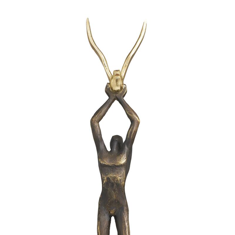 Polystone People Decorative Sculpture with Stainless Steel Accents - Silver - Roche River Decor