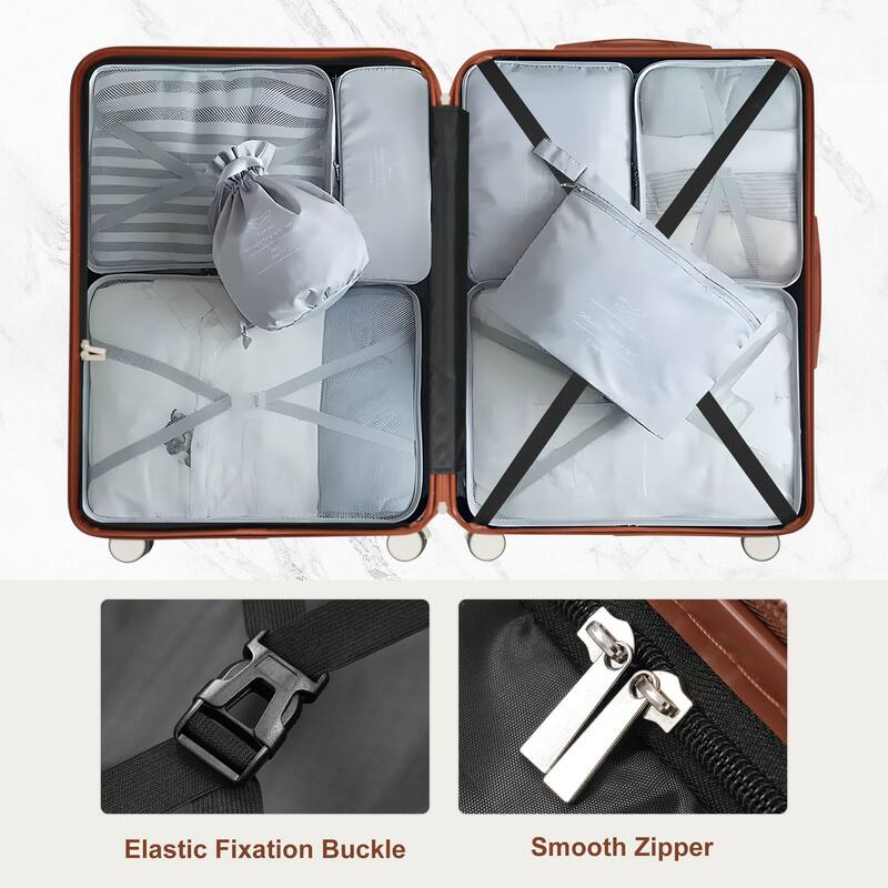 3 Piece Premium ABS Luggage Set, 20/24/28" Hardside Suitcases with 360° Spinner Wheels and TSA Lock, for Men and Women Travel