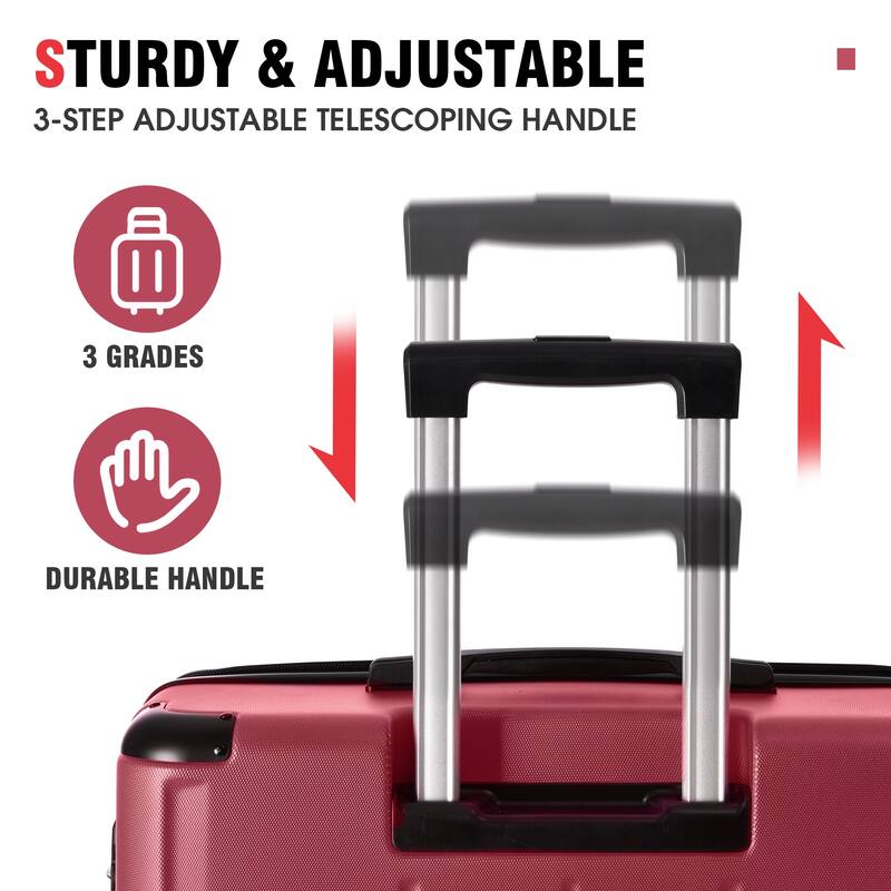 Luggage Sets 3 Piece, Expandable Hard shell ABS Suitcases with Double Spinner, Travel luggage Set with TSA Lock (20/24/28inch)