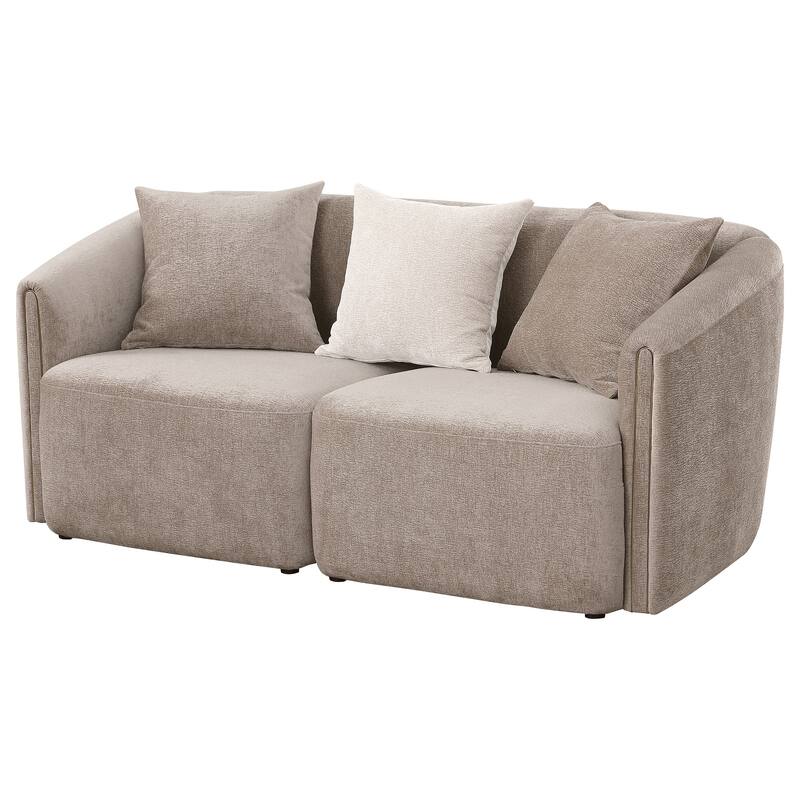 Townsend Chenille Upholstered Rolled Arm Loveseat Latte - N/A