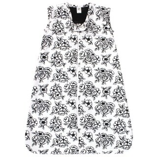Hudson Baby Infant Girl Plush Faux Fur Sleeping Bag, Wearable Blanket, Black Toile