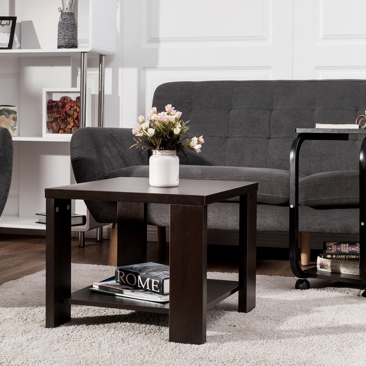 Shop Costway End Table Square Coffee Tea Sofa Side Living Room