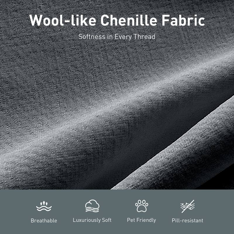 MAISON ARTS 2-Piece Chenille & Corduroy Sofa Set, Comfy 3/4/5-Seater Modular Loveseat & Armchair with Throw Pillows