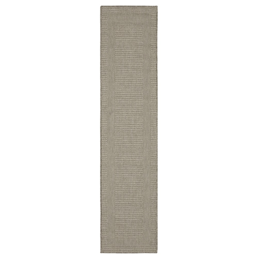 Style Haven Calayan Woven Border Grey Ultimate Performance Area Rug~