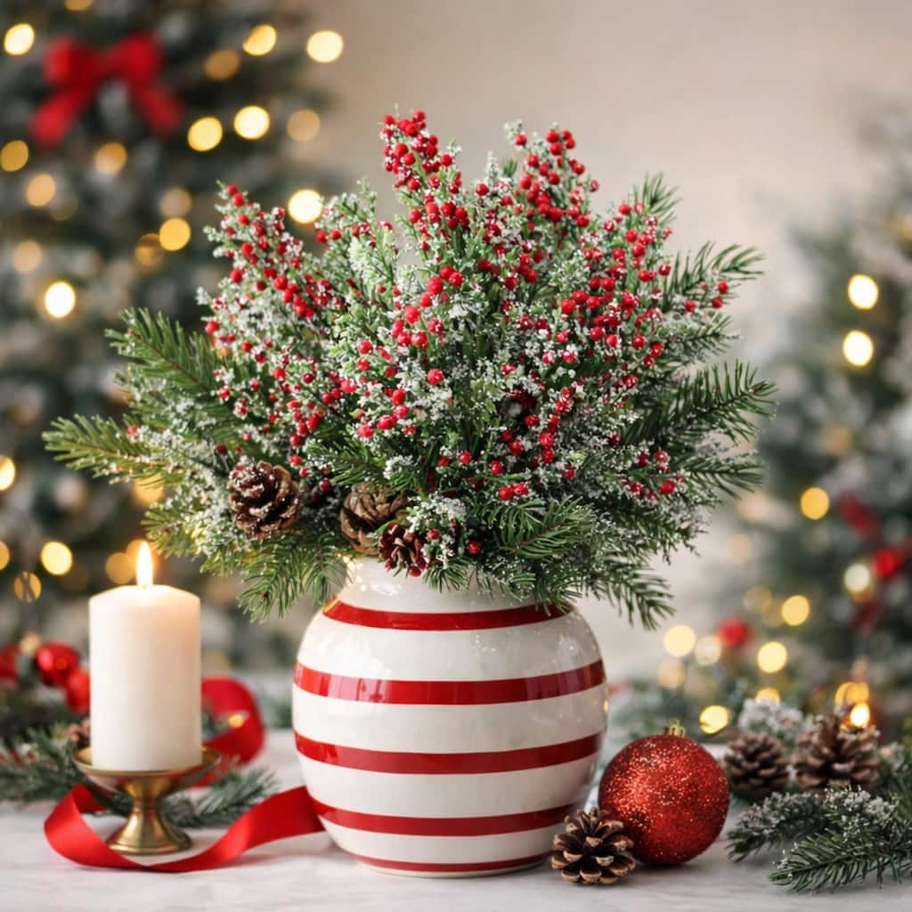 Glittered Juniper and Berries Artificial Christmas Spray - 12"