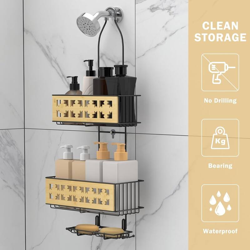 Bamboo Shower Caddy - Black