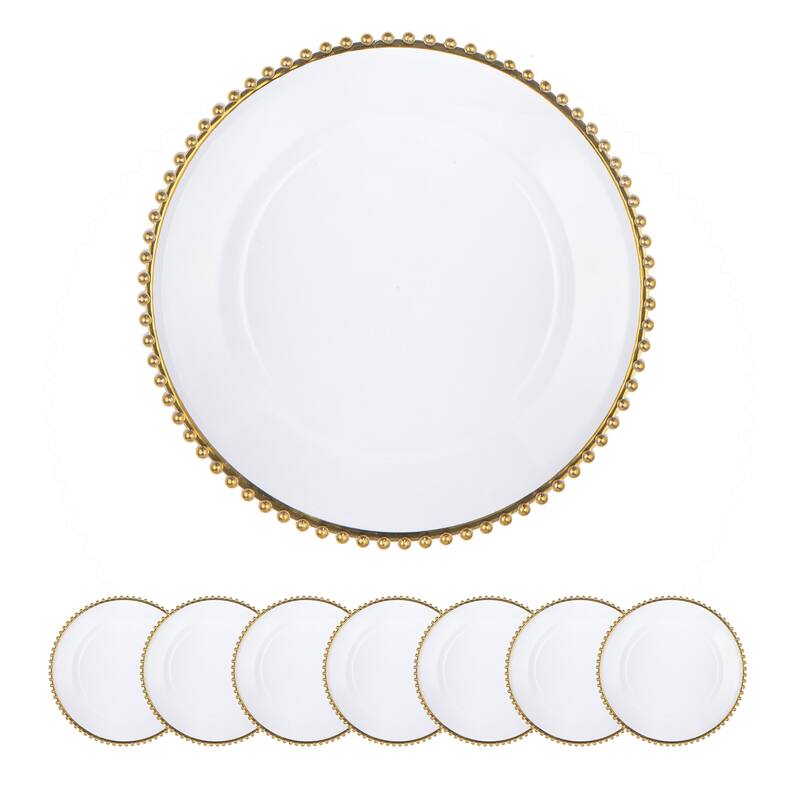 8 Pack Plastic Charger Plate, D13"