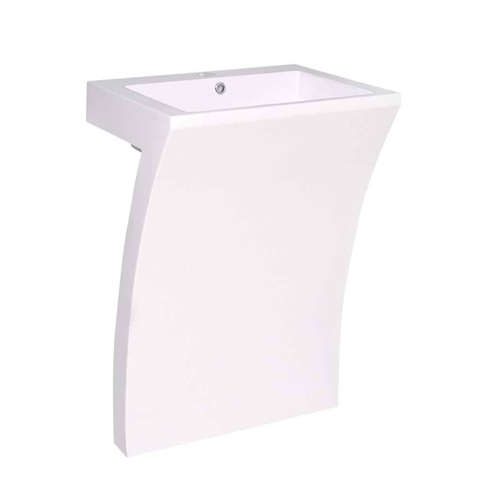 Fresca Quadro 22-1/2" Pedestal Bathroom Sink with Single Faucet Hole