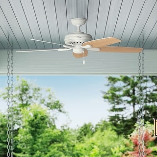 Hunter 52" Newsome Outdoor Ceiling Fan with Pull Chain, Damp Rated