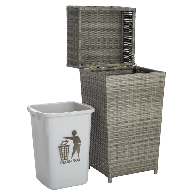 SAFAVIEH Outdoor Mazeli Trash Bin (Fully Assembled)