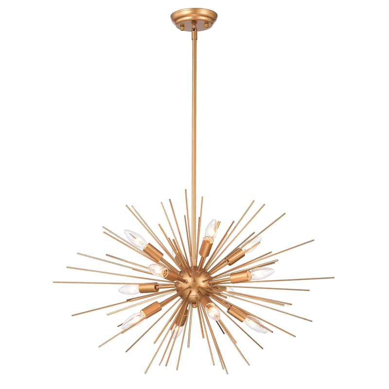 Lorena Shiny Bronze and Slender Rods Sputnik Chandelier