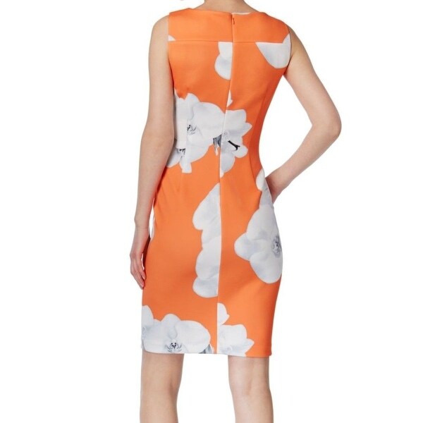 calvin klein orange floral dress