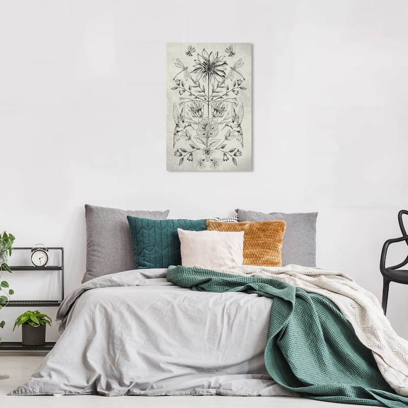 Wynwood Studio Canvas Floral and Botanical Nature Process Gray and Traditional Wall Art Canvas Print - 24 x 16
