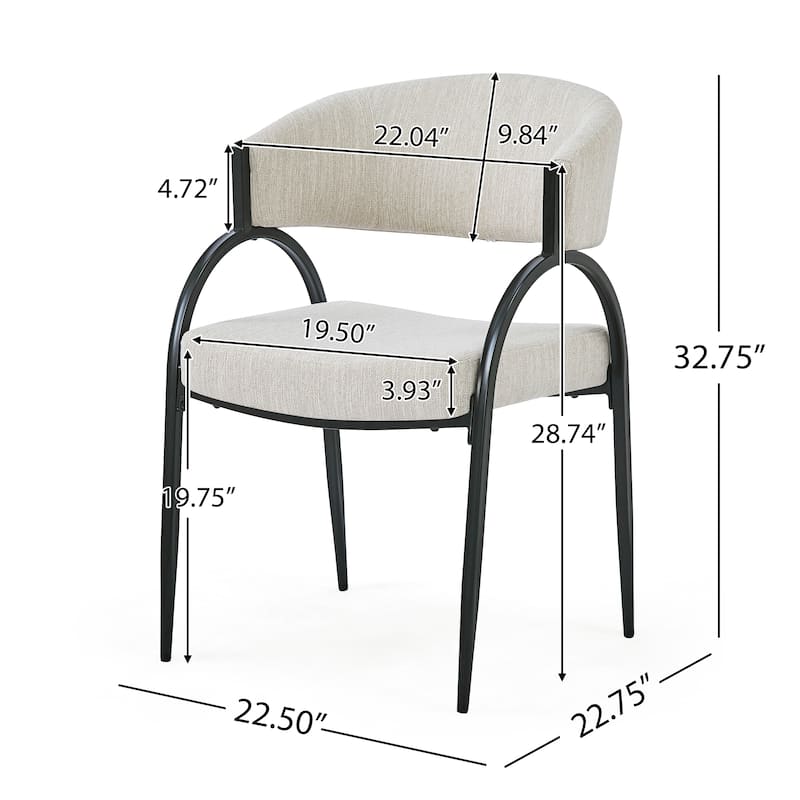 Roomfitters Upholstered Dining Chairs with Metal Legs, Set of 2, Comfortable Dining Chairs, for Kitchen or Dining Room