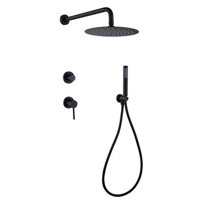 Handheld Shower Set Wall Mounted 10" Rainfall Shower Head Combo Kit