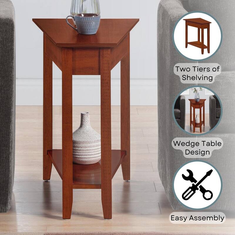 Convenience Concepts American Heritage Wedge End Table with Shelf