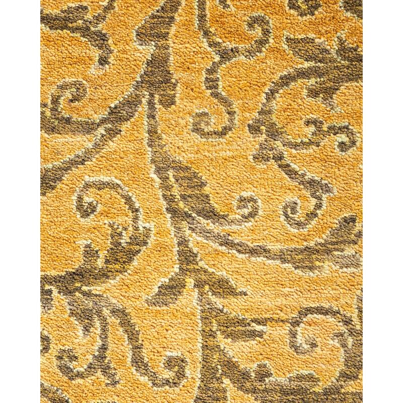 Overton Hand Knotted Wool Vintage Inspired Traditional Mogul Brown Area Rug - 12' 5" x 17' 9"