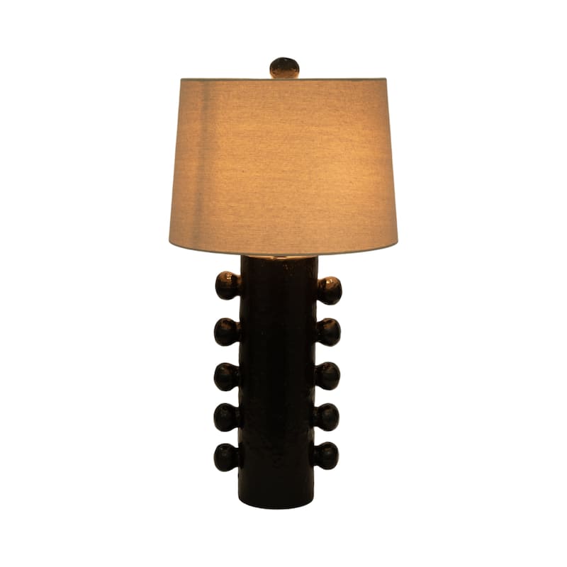 Sagebrook Home's Knobby Ceramic Table Lamp, 31" Tall Black - 16" x 16" x 31"
