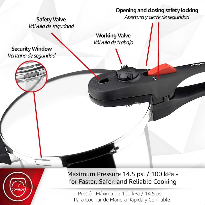 Magefesa Practika Plus 8-Quart Stainless Steel Pressure Cooker