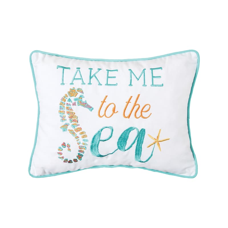 Take Me To The Sea Embroidered Throw Pillow