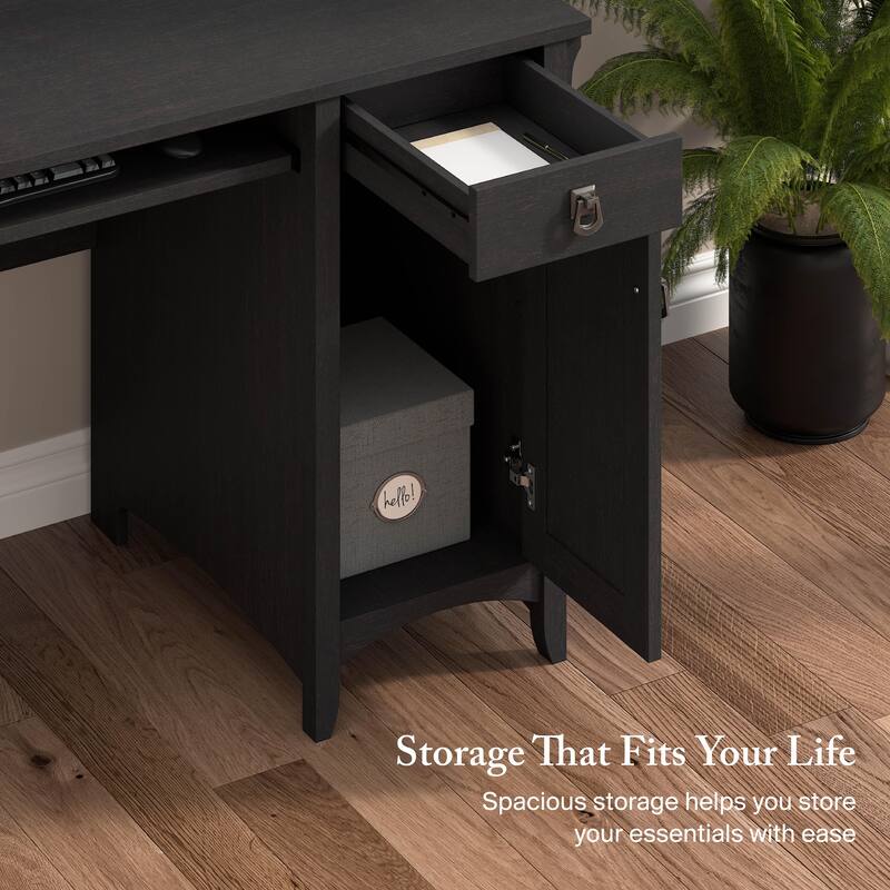 Bush Furniture Salinas Small Computer Desk with Storage Hutch
