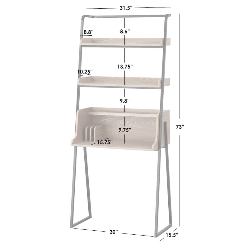 Lifestorey Estanier 2-Piece Ladder Desk and Shelf Set