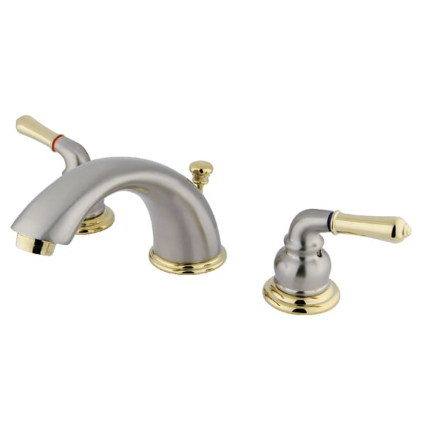 Kingston Brass GKB96 Magellan 1.2 GPM Widespread Bathroom Faucet with Pop-Up Drain Assembly and Metal Handles