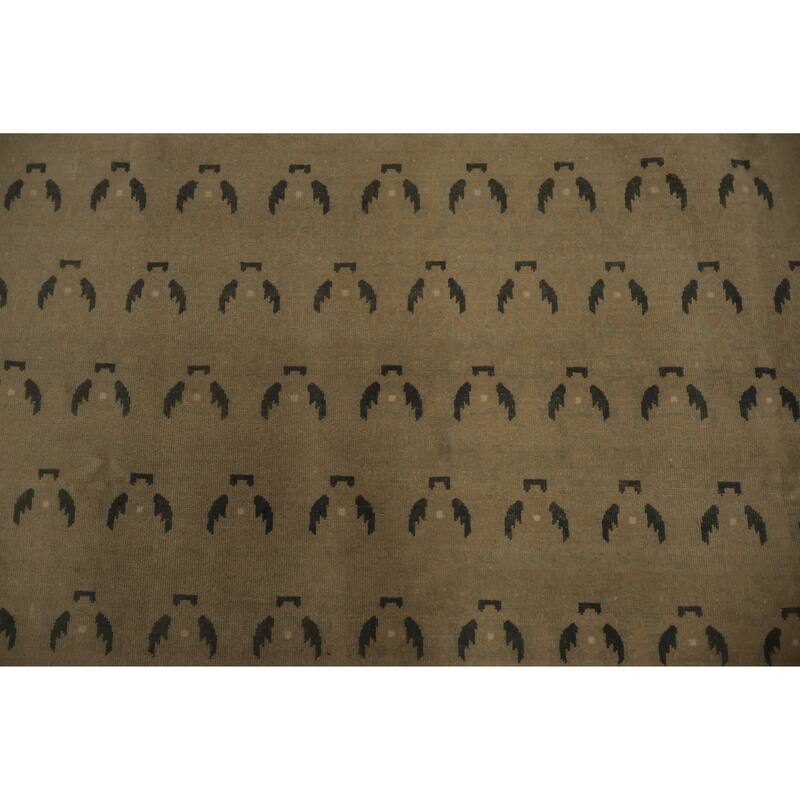 Hand Knotted Oriental 100% Wool Carpet Traditional All-Over Brown Ziegler Area Rug - 14' 9'' X 9' 11''